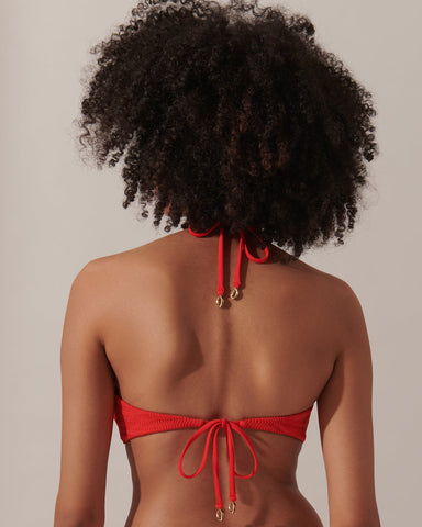 Shala Top Bikini a Fascia Versatile Rosso