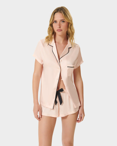 Abigail Set Camicia e Short Rosa Chiaro/Nero