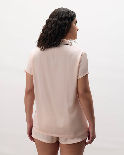 Abigail Set Camicia e Short Rosa Chiaro/Nero