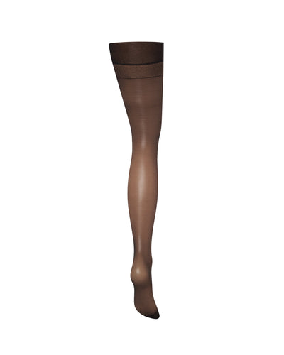 Calze Lisce Con Bordo Liscio Nere