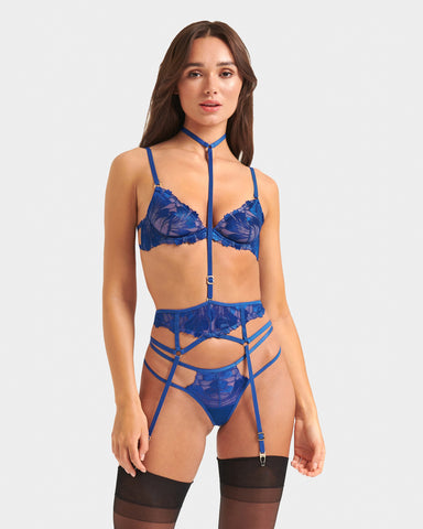 Colette Harness con Reggicalze Blu Scuro