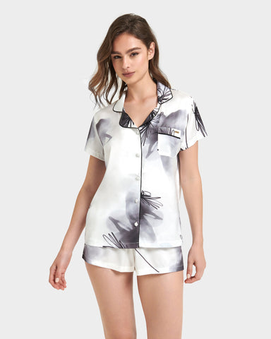 Camille Set Camicia E Short Nero/Bianco