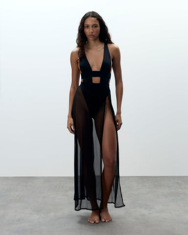 Topaz Sottoveste Lunga Nera