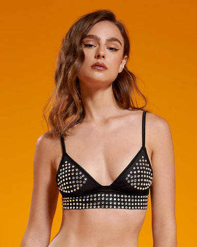 BB x Ashish Bralette con Gemme in Raso e Mesh