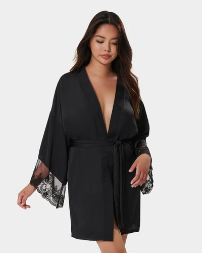 Marseille Kimono in Raso Luxe Nero