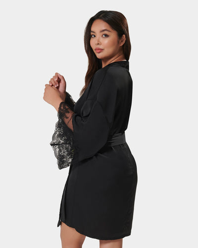 Marseille Kimono in Raso Luxe Nero