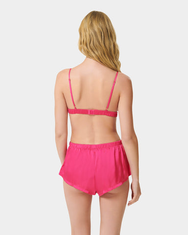 Saskia Set Reggiseno Morbido e Short in Raso Luxe Fucsia