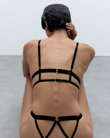 Simone Reggiseno Aperto Senza Ferretto Nero/Oro