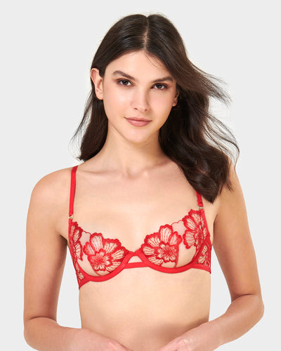 Catalina Reggiseno Rosso/Trasparente