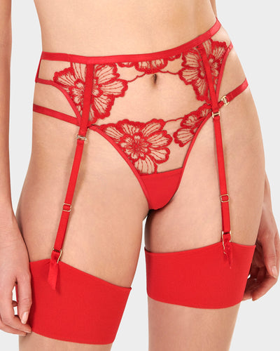 Catalina Reggicalze Rosso/Trasparente