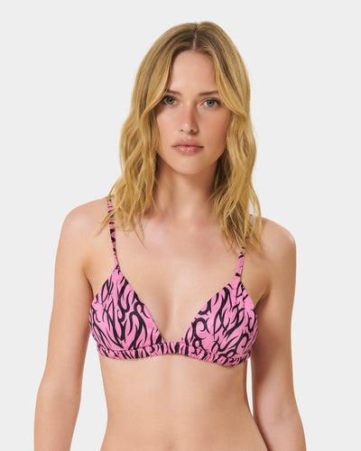 BB x Ashley Williams Reggiseno Morbido in Raso Luxe con Stampa Tatuaggio