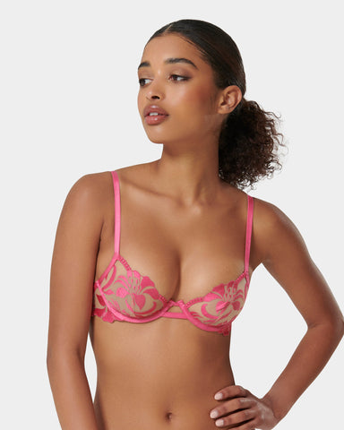 Leonora Reggiseno Fucsia / Trasparente