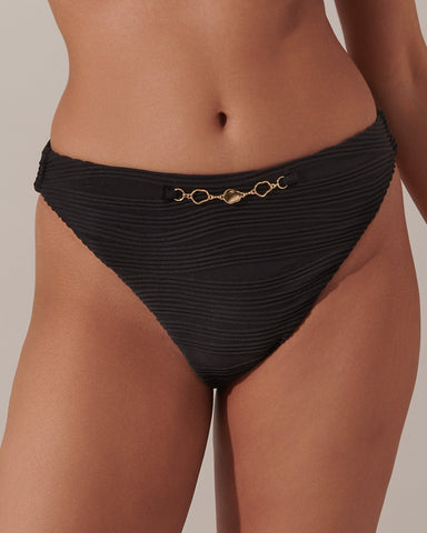 Orta Slip Bikini a Vita Alta Nero