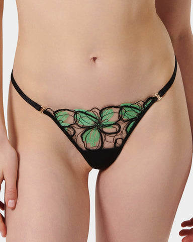 Odette Perizoma Nero/Verde Chiaro
