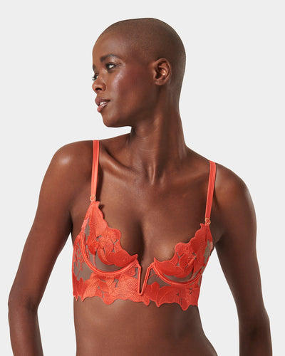 Serenity Reggiseno Longuette con Ferretto Corallo/Trasparente