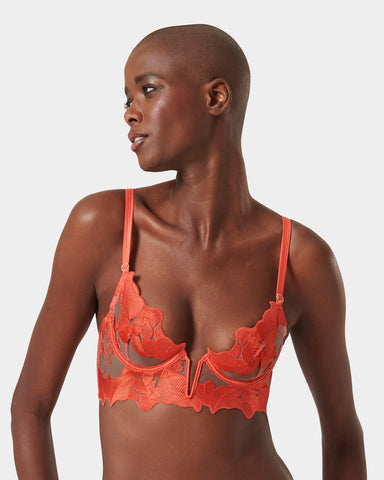Serenity Reggiseno Longuette con Ferretto Corallo/Trasparente