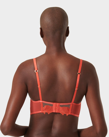 Serenity Reggiseno Longuette con Ferretto Corallo/Trasparente