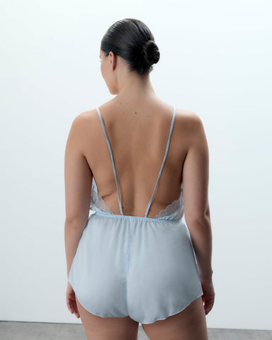 Vermont Tutina in Raso Luxe Azzurro Ghiaccio