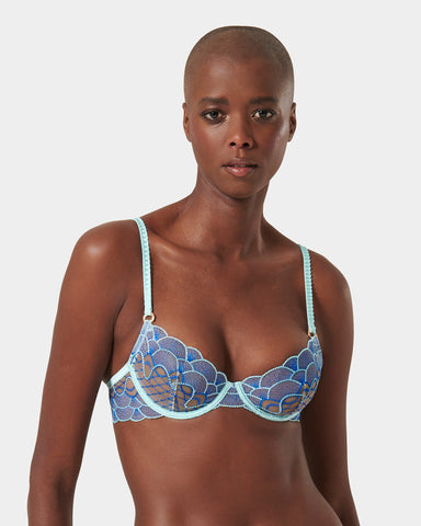 Elina Reggiseno con Ferretto Blu/Turchese/Trasparente
