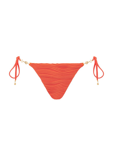 Orta Slip Bikini con Laccetti Corallo