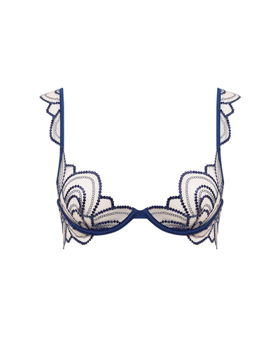 Soraya Reggiseno Ricamato Blu/Trasparente