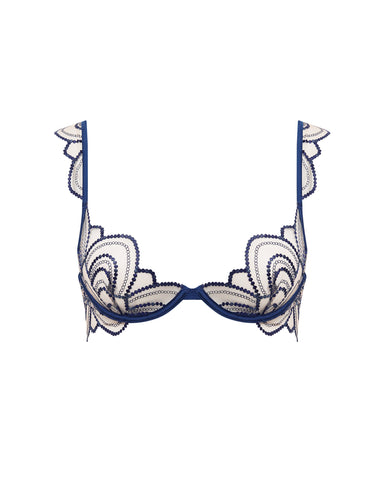 Soraya Reggiseno Ricamato Blu/Trasparente