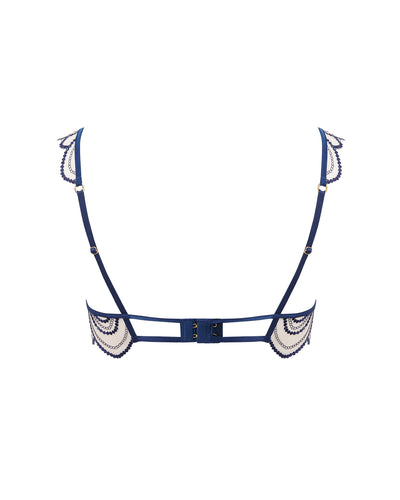Soraya Reggiseno Ricamato Blu/Trasparente