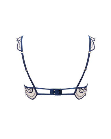 Soraya Reggiseno Ricamato Blu/Trasparente