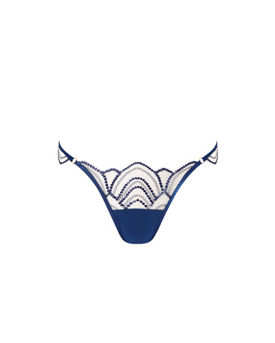 Soraya Slip Ricamato Blu/Trasparente