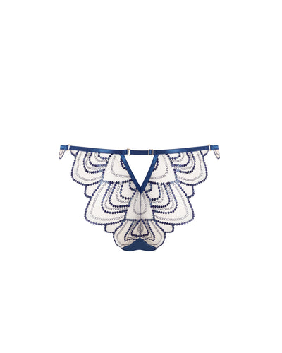 Soraya Slip Ricamato Blu/Trasparente