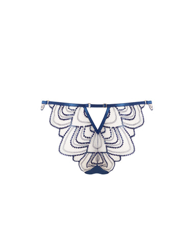 Soraya Slip Ricamato Blu/Trasparente