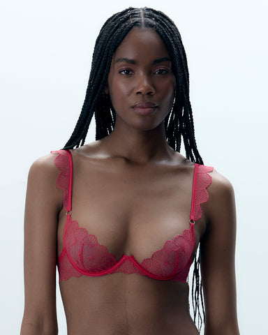 Vermont Reggiseno Ricamato Rosa/Trasparente