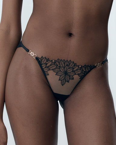 Inaya Slip Floreale Nero/Trasparente