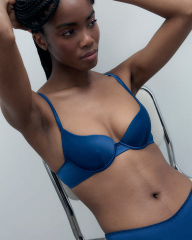 Verona Reggiseno Push Up in Raso Blu