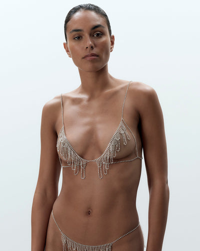 Estelle Reggiseno Aperto con Gemme Argento