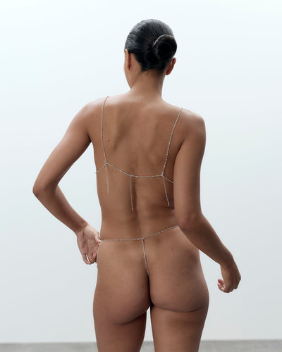 Estelle Reggiseno Aperto con Gemme Argento