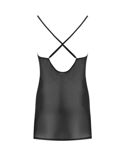 Marabel Sottoveste in Chiffon Trasparente/Nera