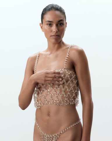 Crystal Crop Top Trasparente