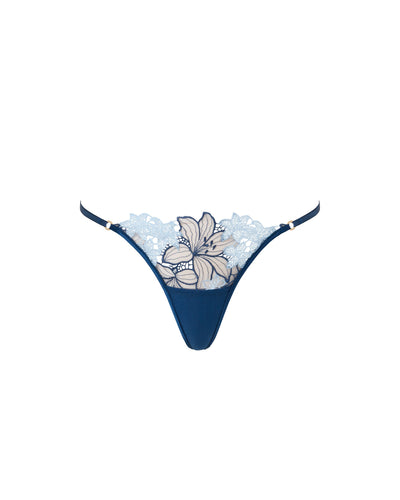 Calantha Perizoma in Pizzo Floreale Blu