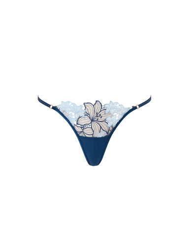 Calantha Perizoma in Pizzo Floreale Blu