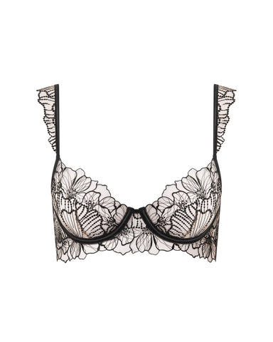 Amarosa Reggiseno Ricamato Floreale Nero