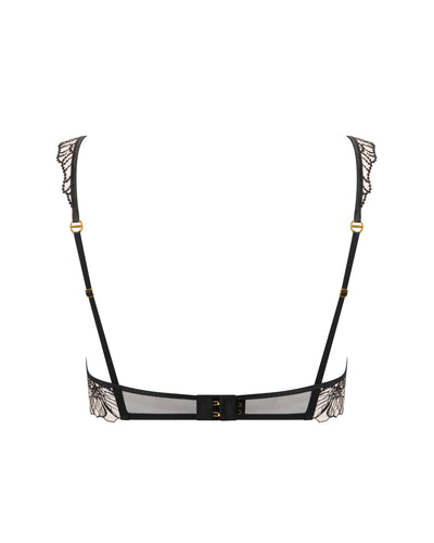 Amarosa Reggiseno Ricamato Floreale Nero