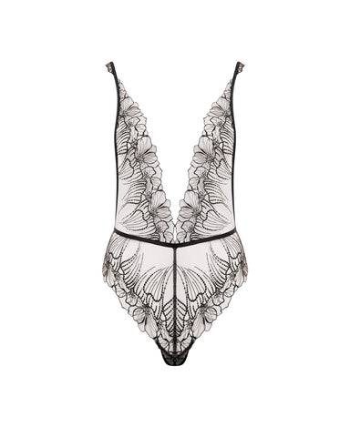 Amarosa Body Ricamato Floreale Nero