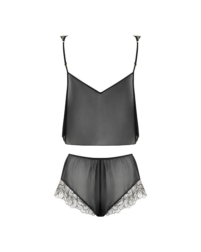 Amarosa Set Top e Shorts Trasparente Nero