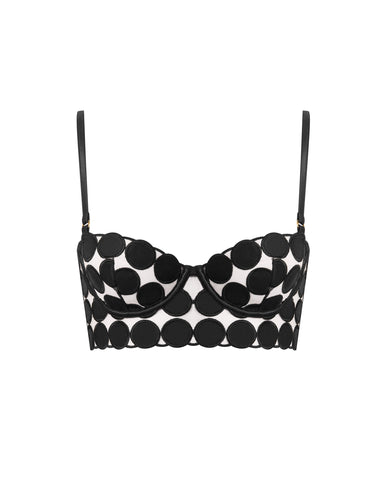 Lia Reggiseno Longuette a Pois Nero