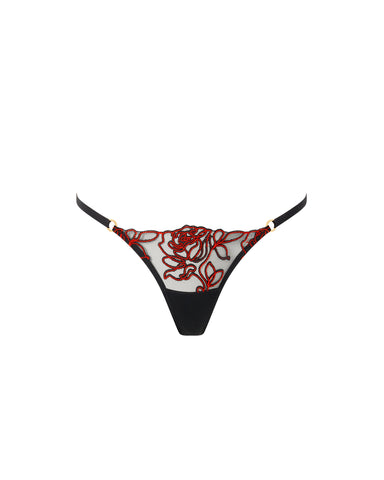 Malina Reggiseno Trasparente Floreale Nero/Rosso