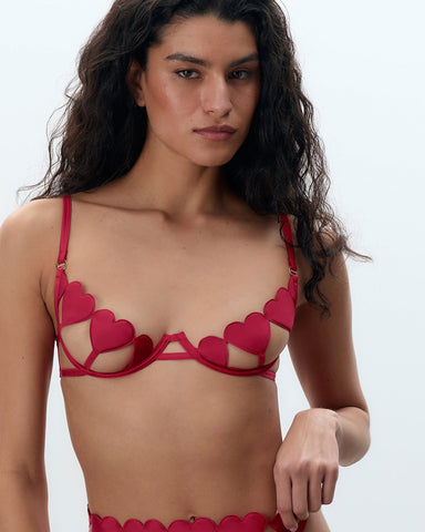 Gia Reggiseno Aperto con Cuori Rosa