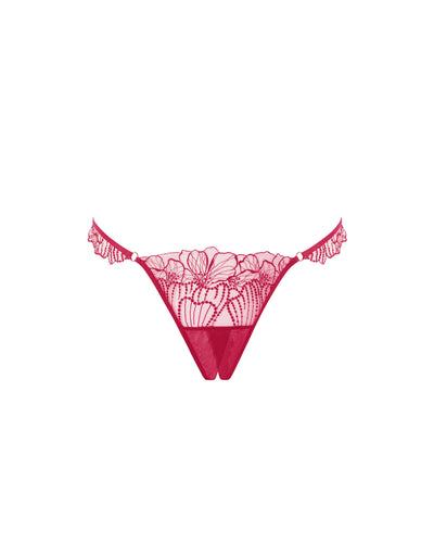 Amarosa Slip Aperto Ricamato Floreale Rosa