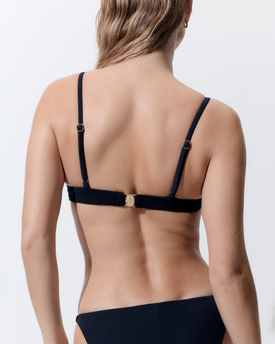Caspian Bikini Top con Ferretto Nero