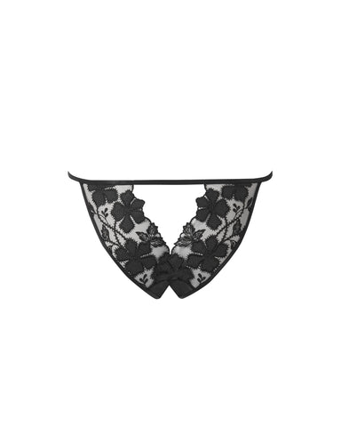 Alara Slip Floreale Aperto Nero